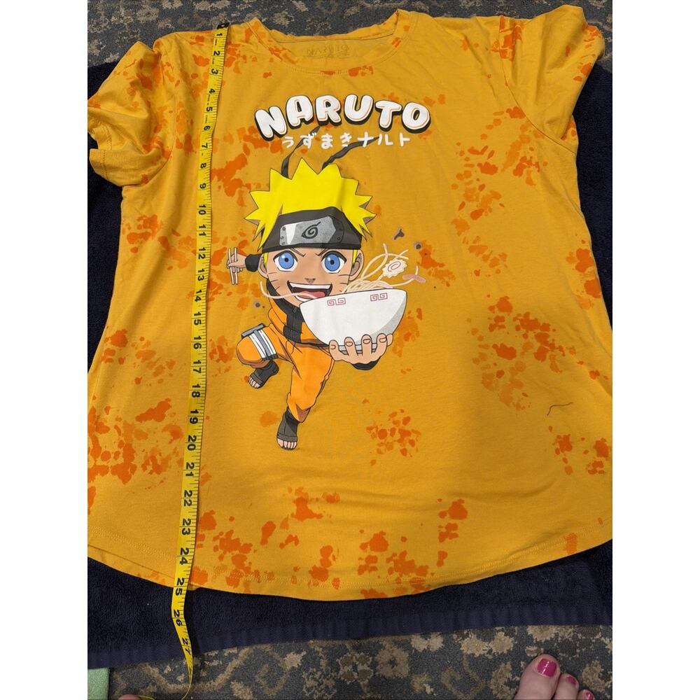 Naruto Shippuden Ichiraku Ramen Shop T Shirt Boys 2XL Sz 10 Splatter Tie Dye EUC